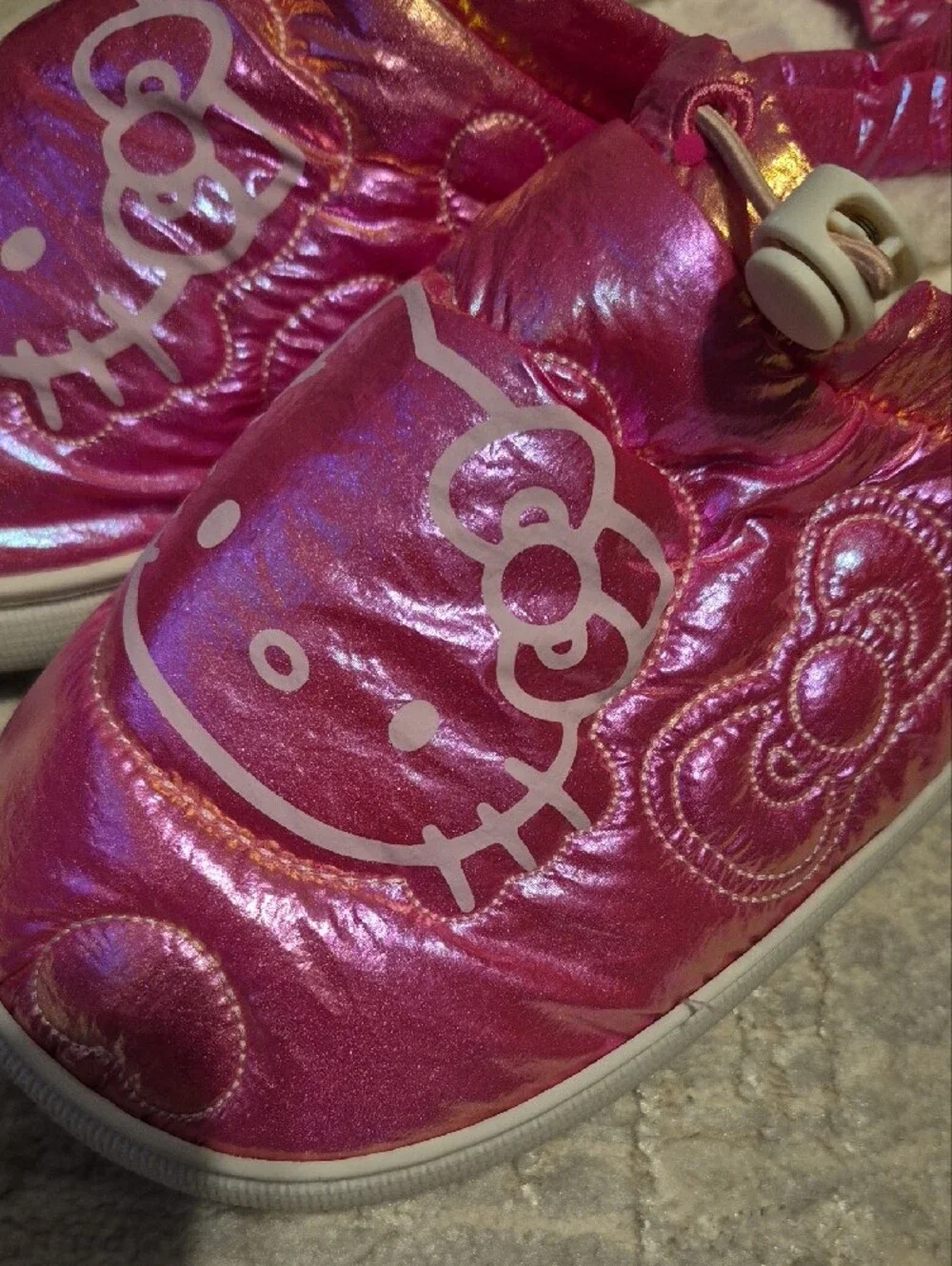 Sanrio Metallic Pink Hello Kitty Slip-Ons